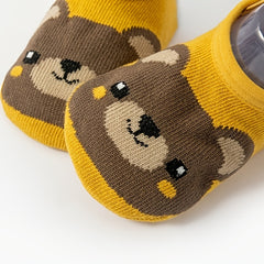 3 Pairs Baby Girls Cartoon Animal Floor Socks Anti-skid Breathable Comfy Socks