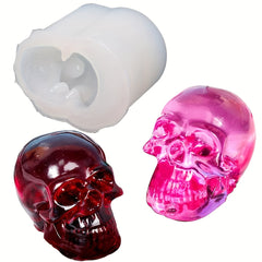 Skull Head Key Chain Resin Silicone Mold DIY Bracelet Halloween Pendant