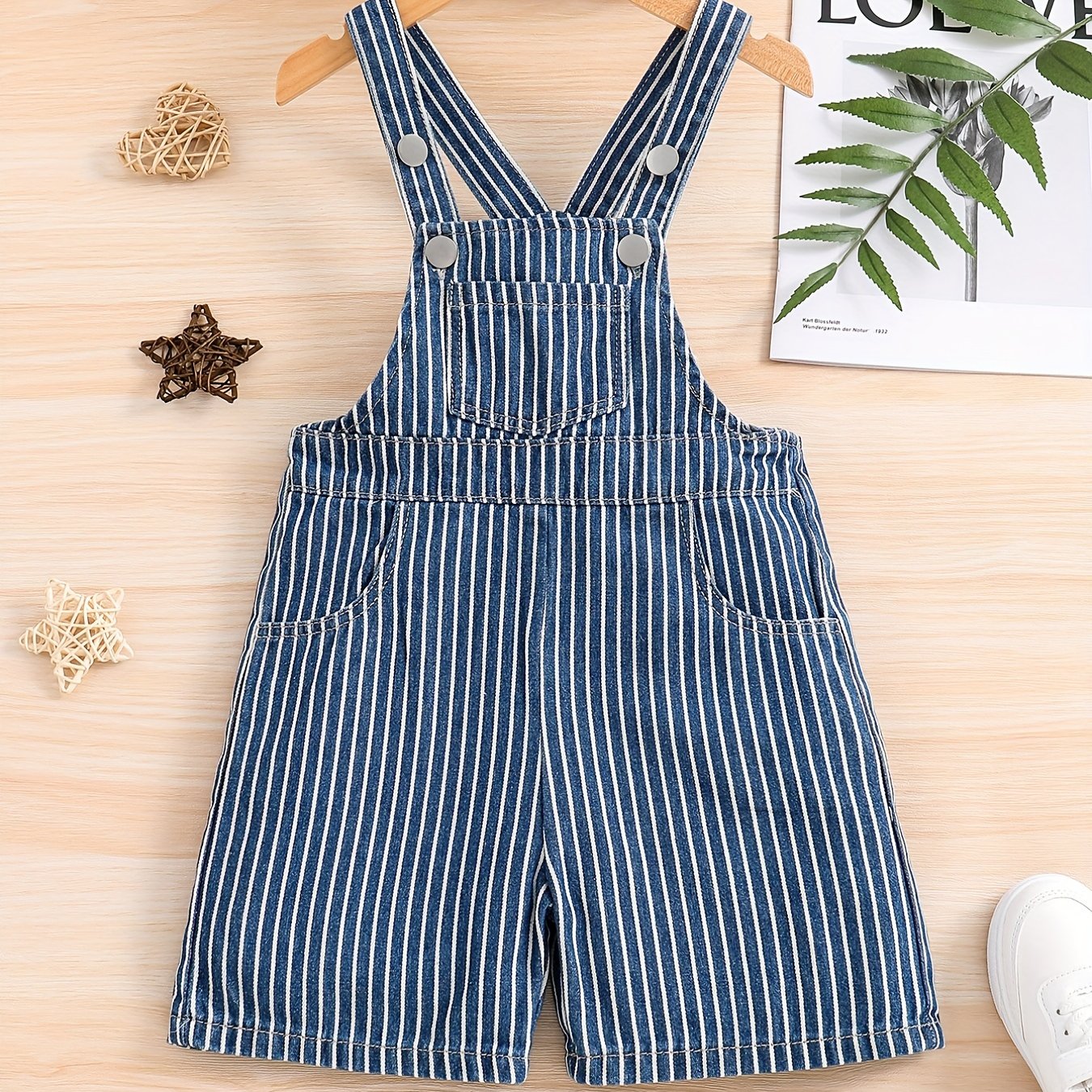 Boys Stripe Denim Pants Overall Jumpsuit Clothes Kids Clothing