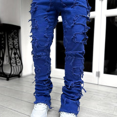 Street Style Denim Pants With Tassels Decoration For Men