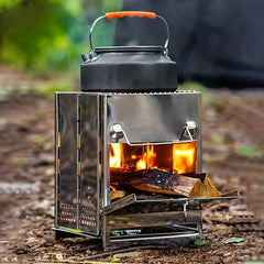 Mini Folding Firewood Stove Outdoor BBQ Grill for Cooking