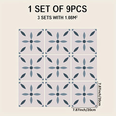 9pcs Nordic Style Self-adhesive Non-slip Floor Stickers for Home Decoration