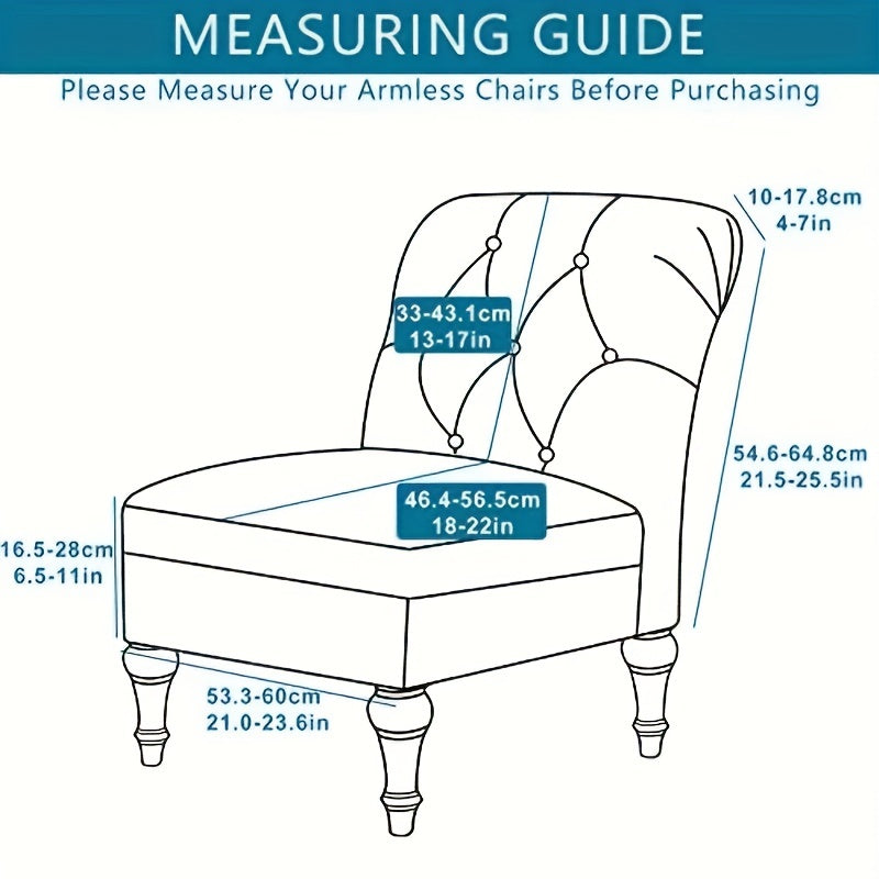 1pc Armless Chair Cover Elastic Spandex Slipcover