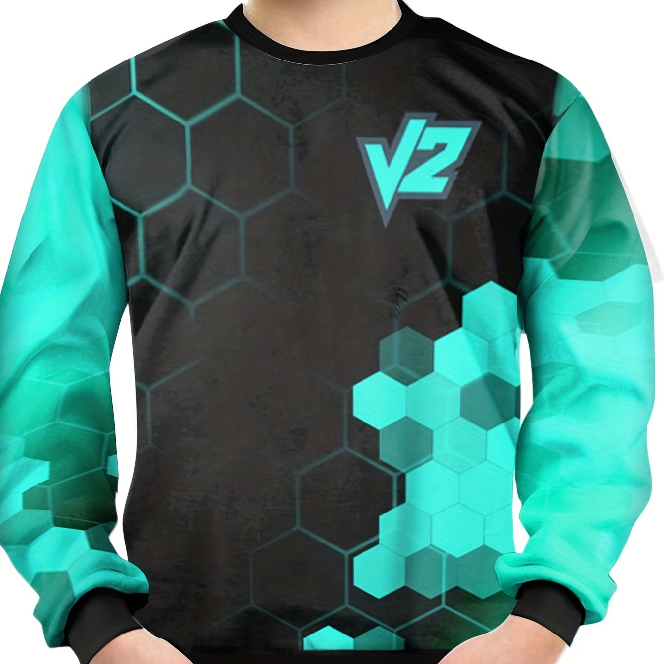 Hexagon Print Kid's Sweatshirt Unisex Pullover Top