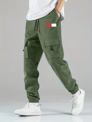 Men's Cargo Pants Flap Pocket Loose Casual Trousers