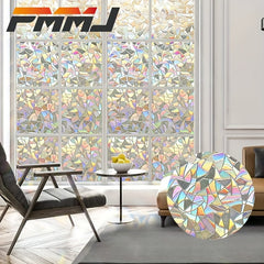 Rainbow Window Film Stained Glass Privacy Protection UV Heat Blocking