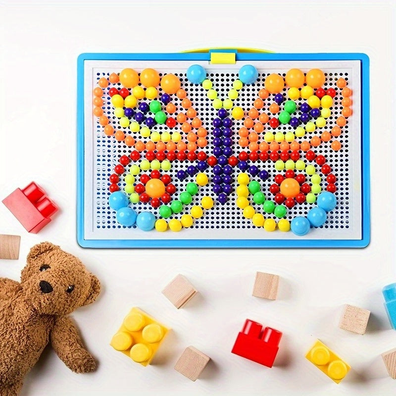 Colorful Mushroom Nail Puzzle Toy DIY Assembly Kit