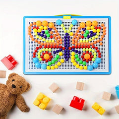 Colorful Mushroom Nail Puzzle Toy DIY Assembly Kit