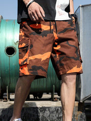 Men's Camo Cotton Cargo Shorts for Summer