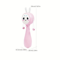 Music Rabbit Baby Rattle Toy, Teething Ear, 0-18 Mon