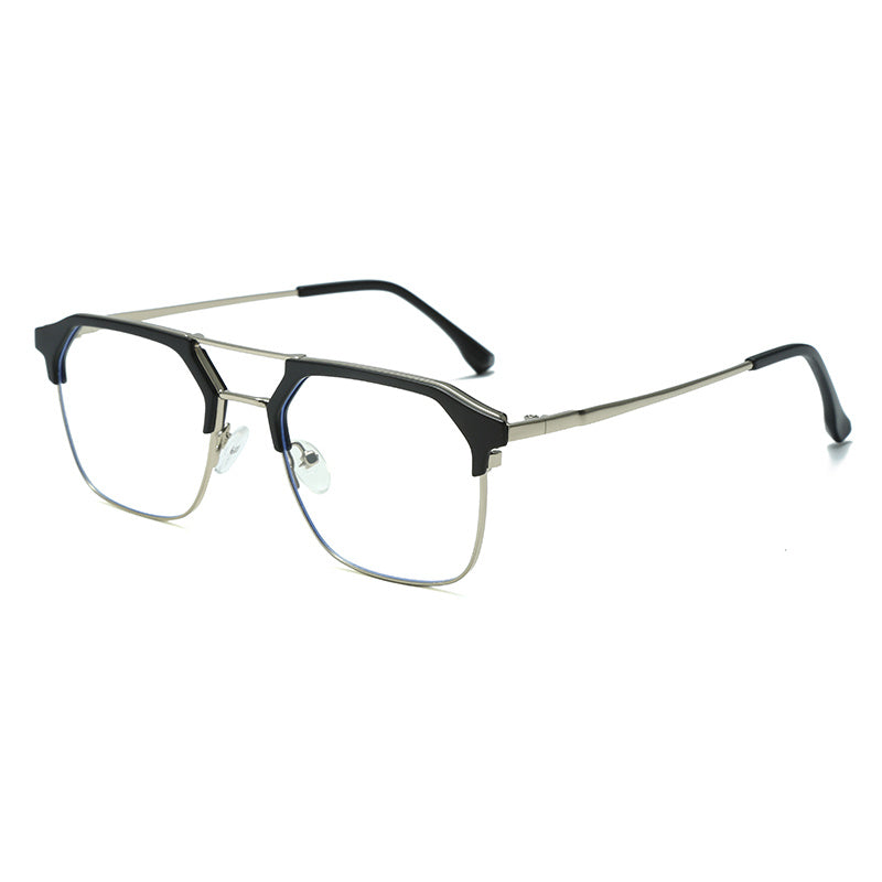 Adult Men's Retro Glasses Frame Double Beam Business Optical Lens