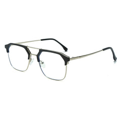 Adult Men's Retro Glasses Frame Double Beam Business Optical Lens