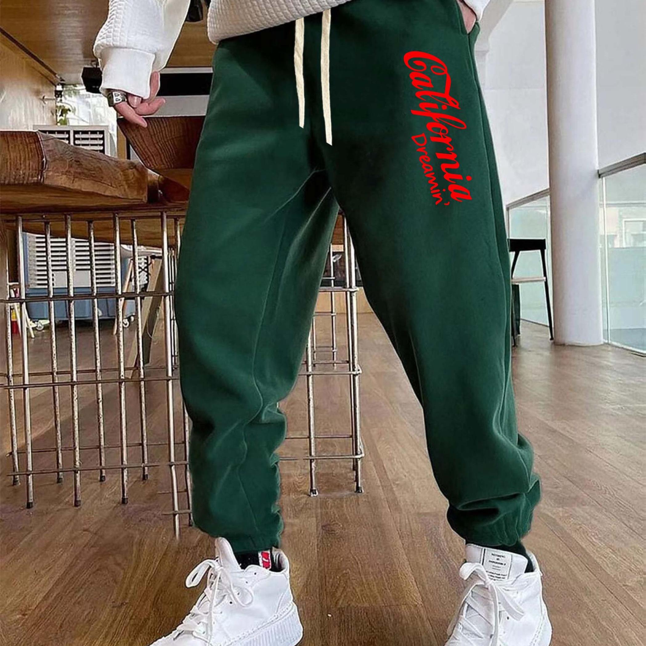 California Print Joggers Men's Casual Loose Fit Street Style Sweatpants