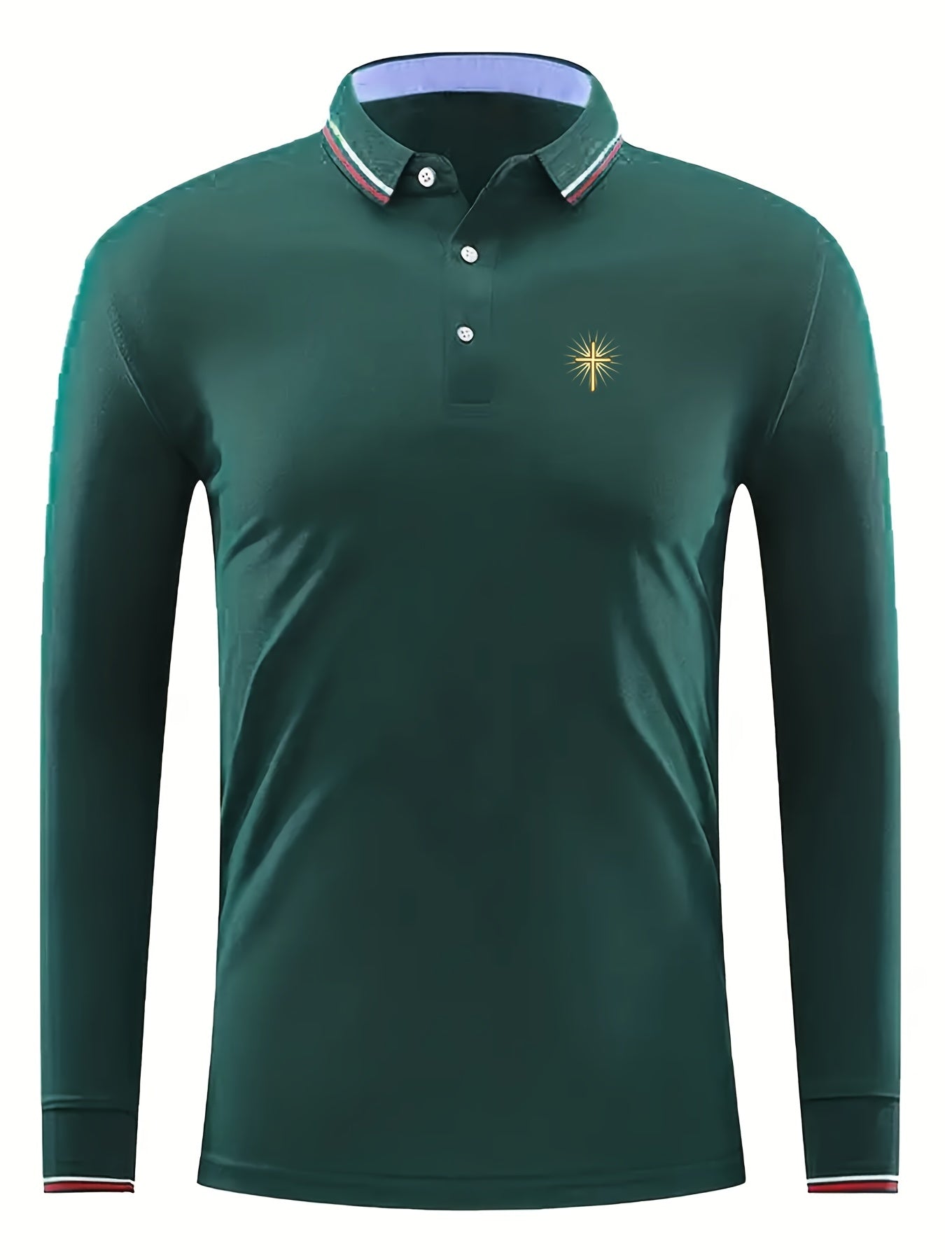 Men's Cross Print Long Sleeve Shirt Outdoor Spring Fall