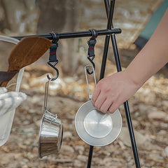 Durable Stainless Steel Camping Bowl with Folding Handle