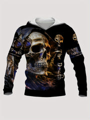 Y2K Skull 3D Print Hoodie for Men Graphic Hooded Pullover