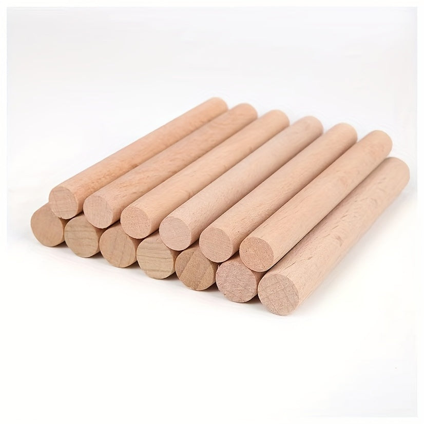 5pcs 1.0cm Solid Wood Round Stick Beech Wood 3.94in Tapestry Wooden Stick