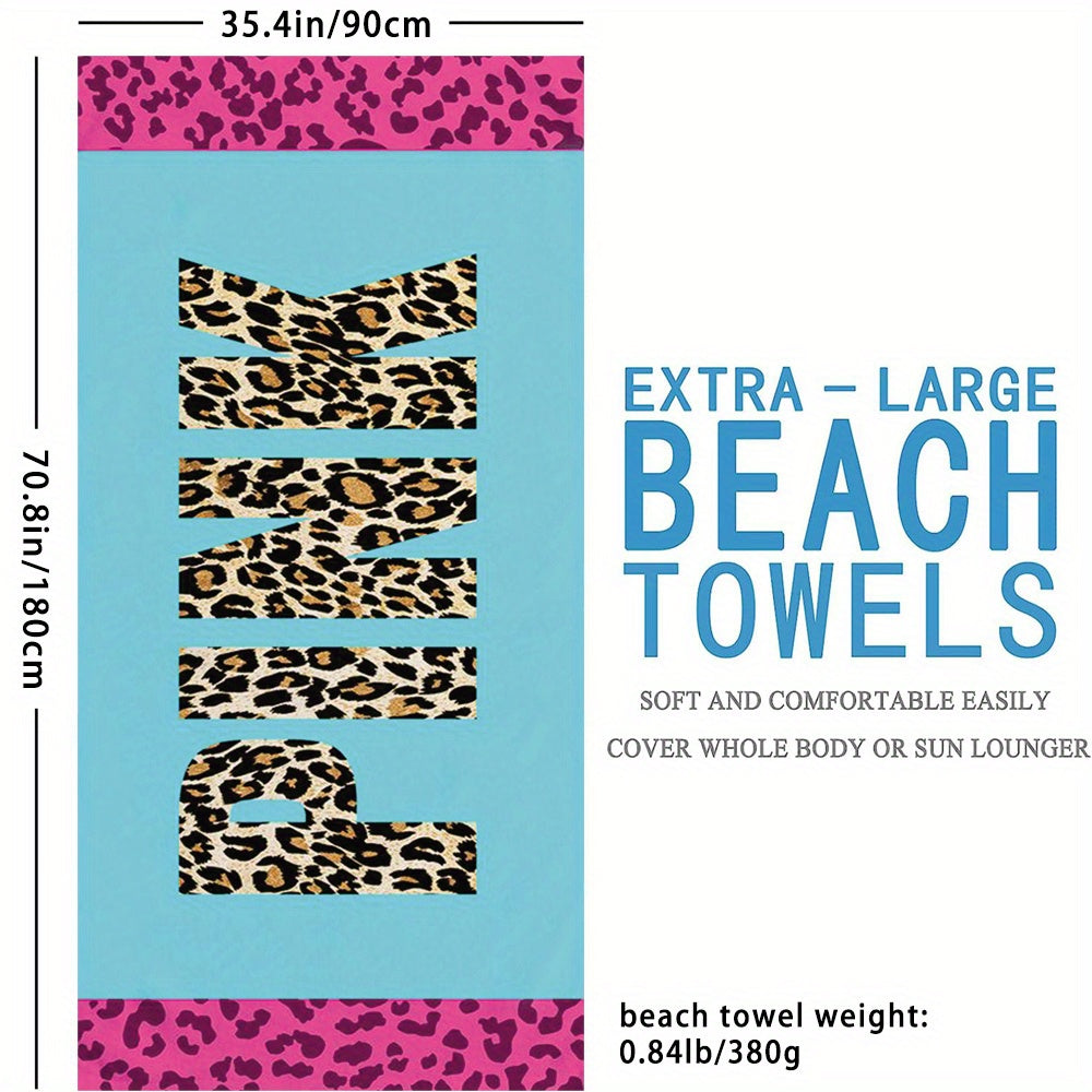 Red Leopard Print Beach Towel Quick Drying Soft Absorbent Beach Towel