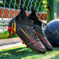 Boy's High Top AG Football Cleat Non Slip Outdoor Soccer Shoes