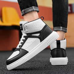 Men's High Top Street Style Skate Shoes Non Slip Lace Up Sneakers