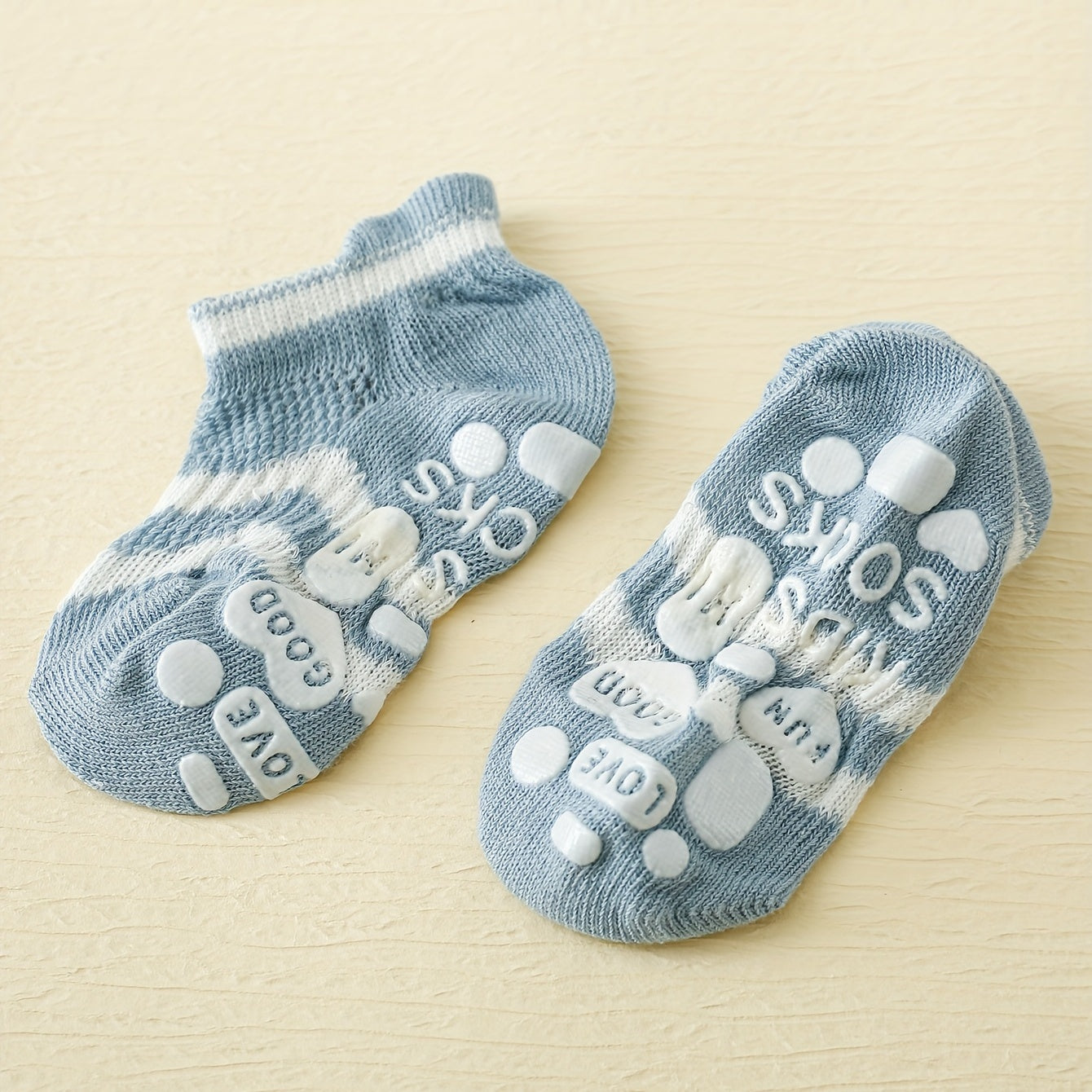 5-Pairs Casual Block Non-Slip Knit Floor Socks Soft Breathable Cotton Socks