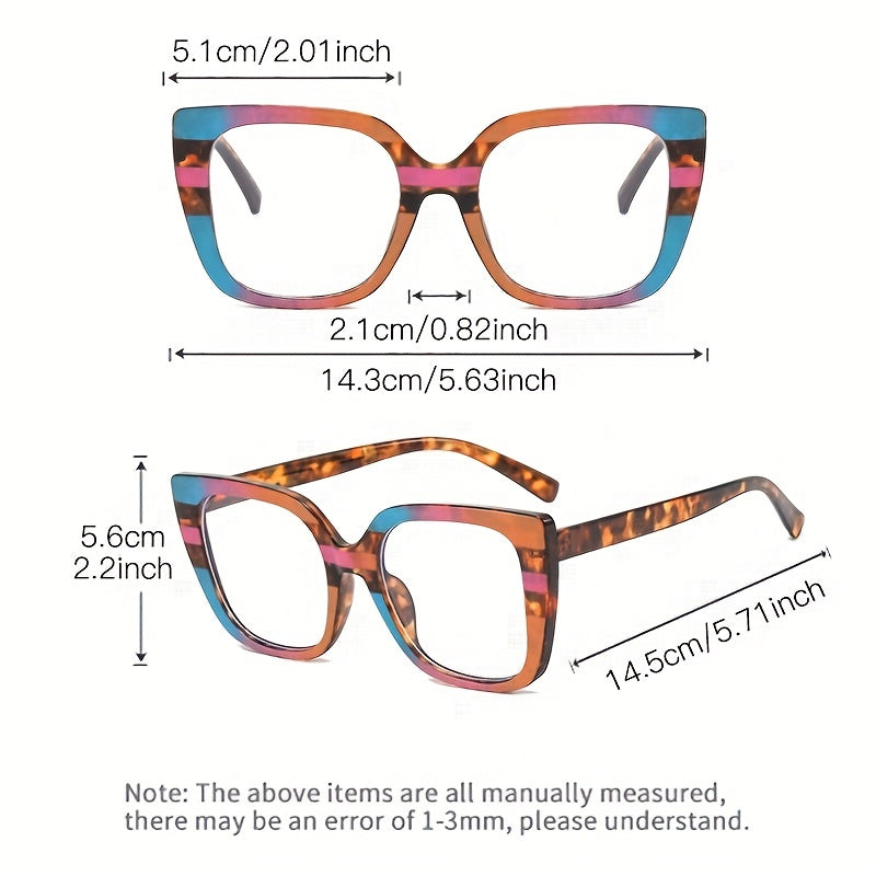 Y2K Clear Lens Glasses Unisex Block Decorative Eyewear