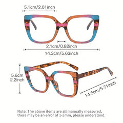 Y2K Clear Lens Glasses Unisex Block Decorative Eyewear