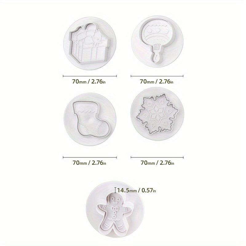 12pcs Christmas Biscuit Mold Set Plastic Mold for Delicious Holiday Treats