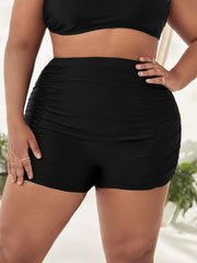 Ruched High Waist Tummy Control Beach Shorts