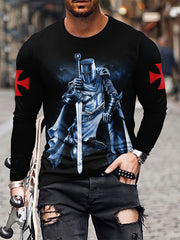 Men's Block Long Sleeve T shirt Casual Tees For Summer