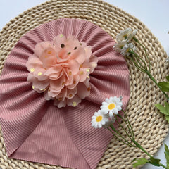 Baby Girls Sweet Brimless Hats Soft Flowers Decor Head Wrap