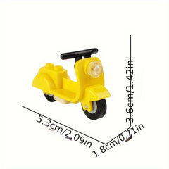 Interlocking Building Blocks Motorcycle Model City Traffic Toy