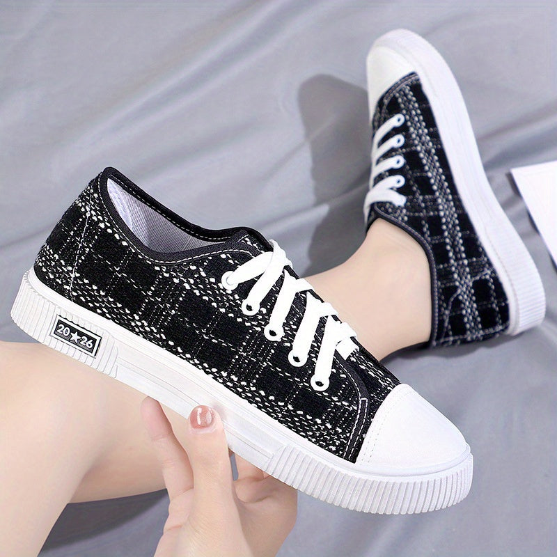 Women's Canvas Lace-Up Low Top Skate Shoes