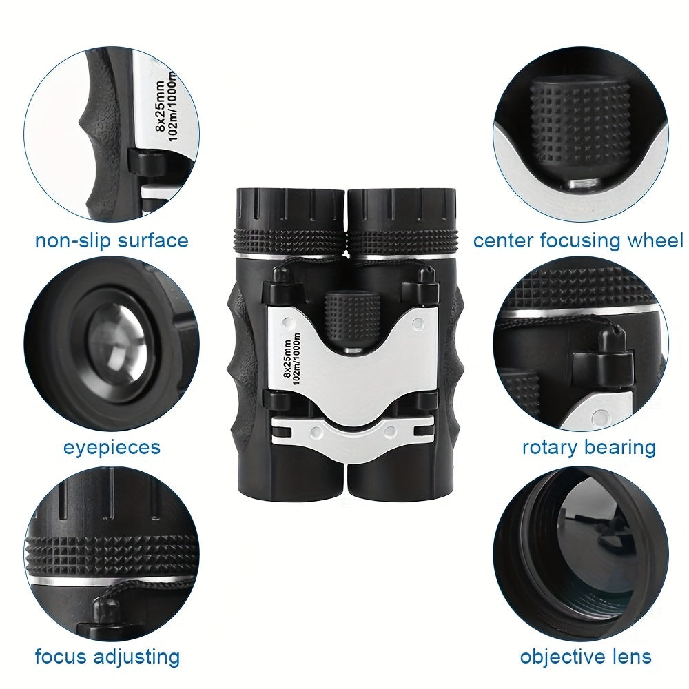 High Power 8x25 Binoculars for Concerts Travel and Outdoor Activities