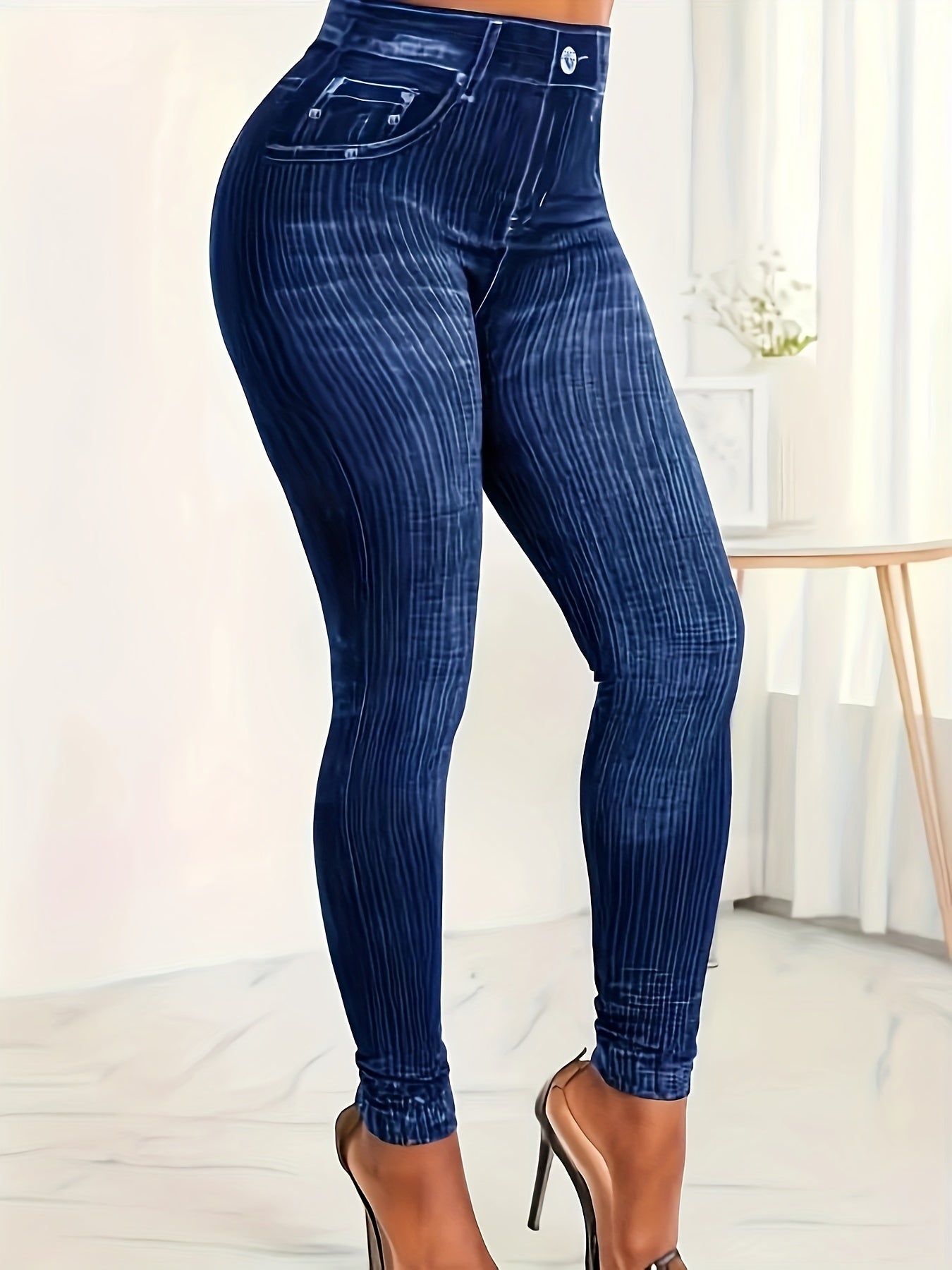 Denim Print High Stretch Leggings