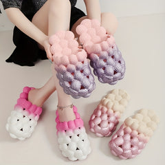 Women's Ombre Bubble Slides Slippers Non Slip Outdoor Sports Slides