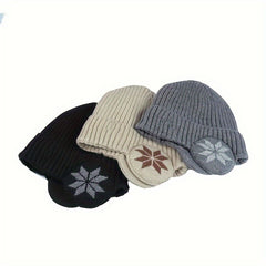 Winter Warm Knitted Beanie Hat Male Outdoor Cycling Coldproof Pullover Hat