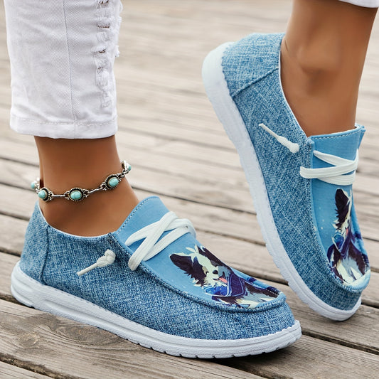 Women's Cartoon Dog Pattern Lace-up Casual Sneakers