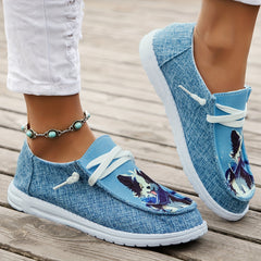 Women's Cartoon Dog Pattern Lace-up Casual Sneakers