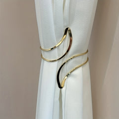 1pc Geometric Pattern Golden Curtain Tieback