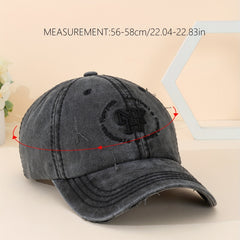 Adjustable Distressed Ripped Retro Baseball Cap Letter Embroidery