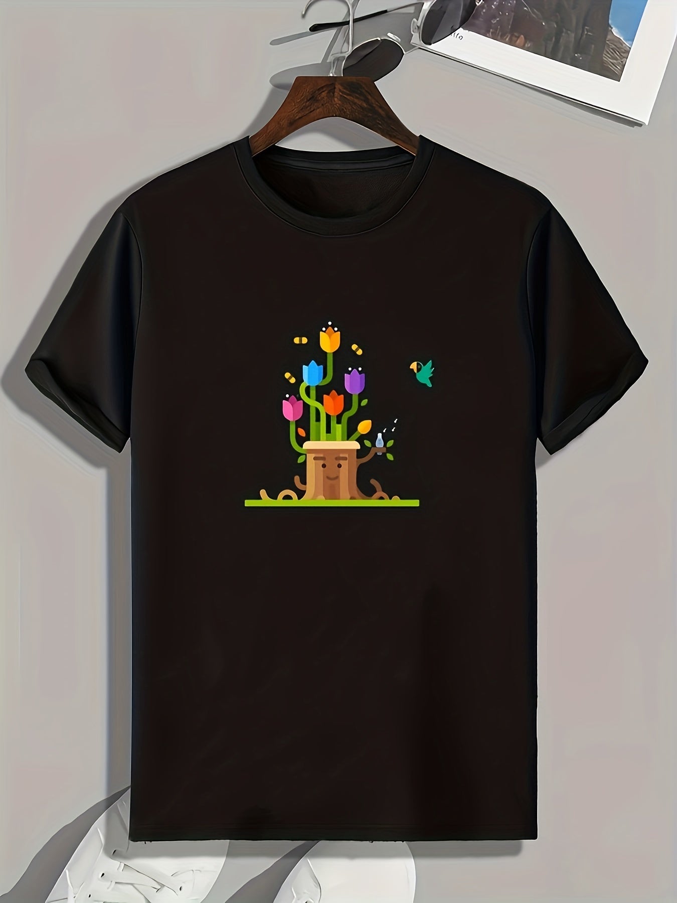 Flowers Print Men's Graphic Tshirt for Summer