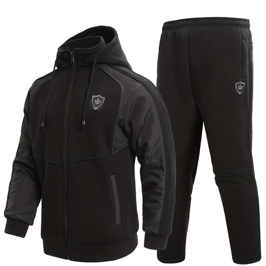 Men's Zip Up Warm Jacket & Drawstring Pants Set