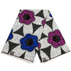 African Ethnic Wax Fabric Double Sided Geometric Printing Polyester Fabric