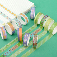 12 Rolls Cartoon Journal Washi Tape for Crafts Scrapbooking Gift Wrapping