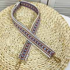 Colorblock Straw Bag Strap Adjustable For Shoulder Bag