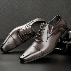 Men's Square Toe Oxford Shoes Non Slip Dress Shoes For Wedding Business