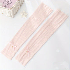 Faux Pearl Bow Decor Gloves Sunproof Sleeves