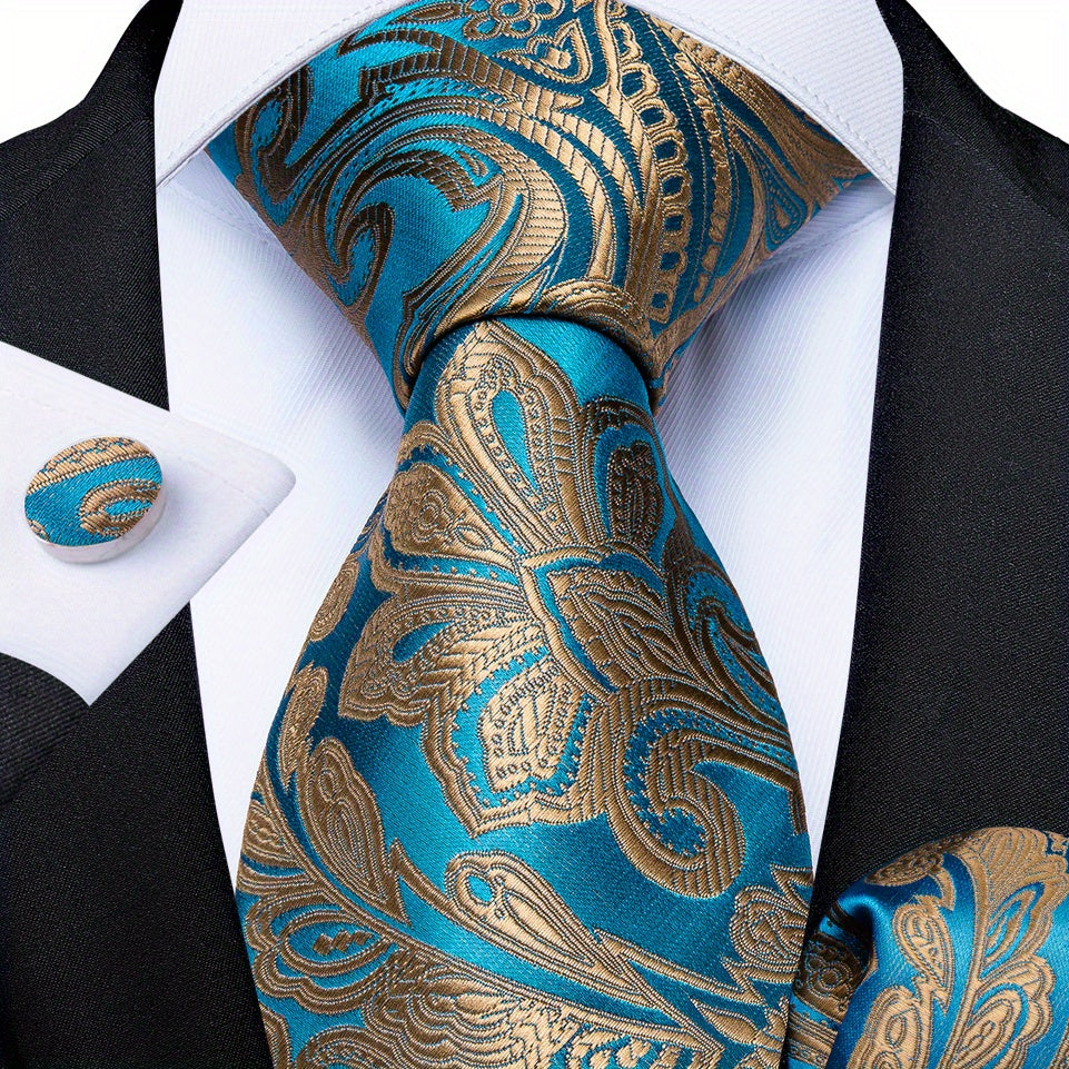 Silk Tie Paisley Jacquard Woven Set