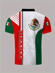 MEXICO Eagle Snake Stripe Men's Casual Comfy Shirt